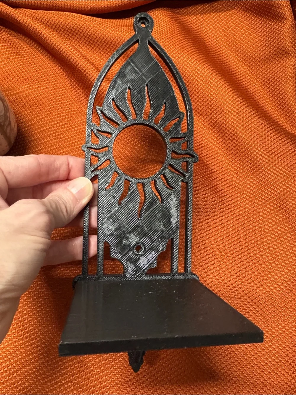 Pair 3D printed Black Sun and Moon Wall Sconces